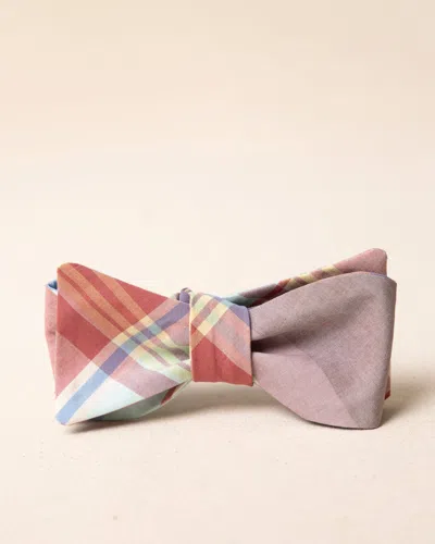 Southern Tide High Cotton Madras Bow Tie In White Sand