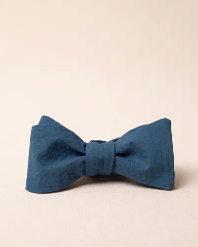 Southern Tide High Cotton Nautical Blue Seersucker Bow Tie