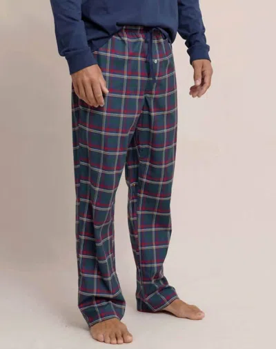 Southern Tide Holiday Tartan Lounge Pant In Dress Blue