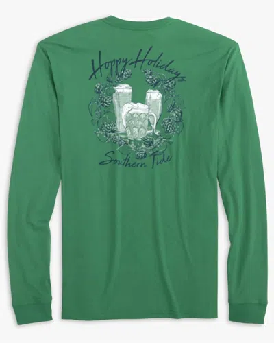 Southern Tide Hoppy Holidays Long Sleeve T-shirt In Green