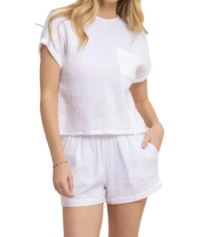 Southern Tide Imogen Double Cloth Top In White