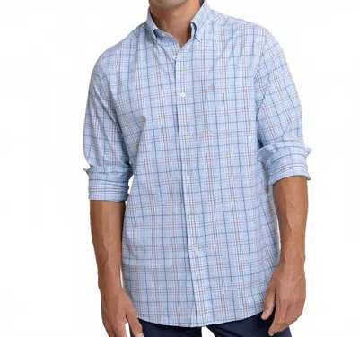 Southern Tide Intercoastal River Point Plaid Sport Shirt In Cerulean In Blue