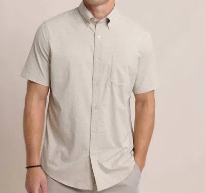Southern Tide Jaw Breakers Intercoastal Short Sleeve Sport Shirt In Safari In Neutral