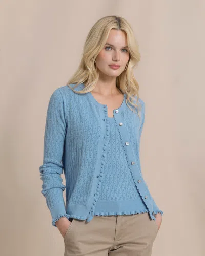 Southern Tide Josefine Pointelle Cardigan In Ocean Channel