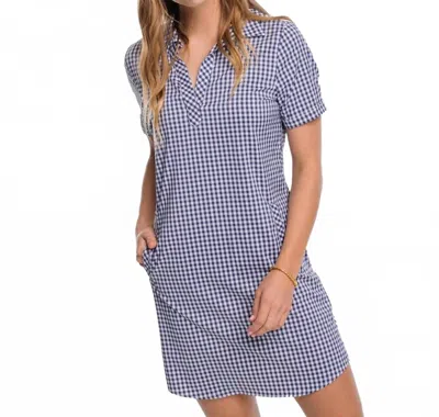 Southern Tide Kamryn Brrr Intercoastal Gingham Dress In Nautical Navy In Blue