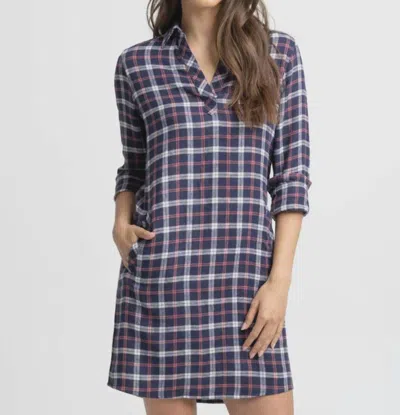 Southern Tide Kamryn Chilly Morning Plaid Dress In Nautical Navy In Blue
