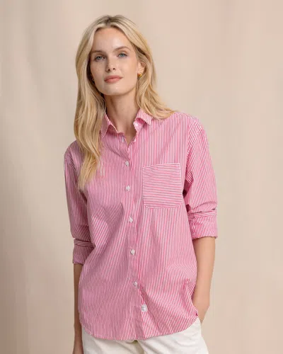 Southern Tide Katherine Stripe Shirt In Grenadine Red