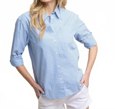 Southern Tide Katherine Stripe Shirt In Blue Fin In Multi