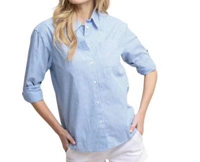 Southern Tide Katherine Stripe Shirt In Light Blue
