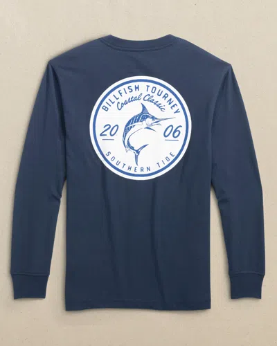 Southern Tide Kids Billfish Tourney Long Sleeve T-shirt In Dress Blue
