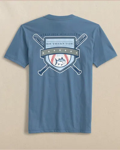 Southern Tide Kids Homerun Athletics Short Sleeve T-shirt In Coronet Blue
