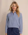 Southern Tide Kira Half Zip Stripe Pullover In Dress Blue