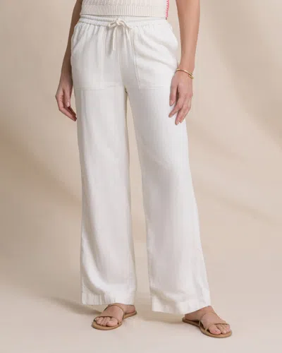Southern Tide Laken Linen Wide Leg Pant In Sand White
