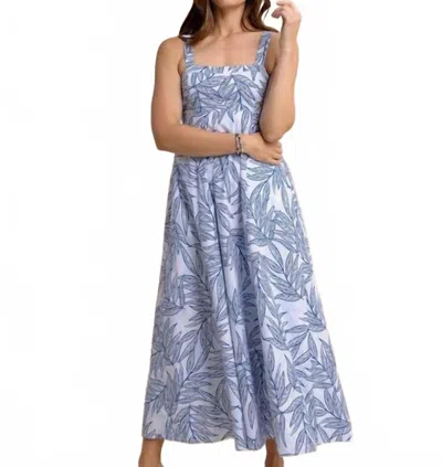 Southern Tide Leighton Blue Palms Seersucker Tie Back Maxi Dress In Blue Lolite