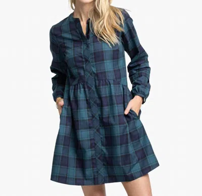 Southern Tide Lendy Plaid Dress In Georgian Bay Green In Multi