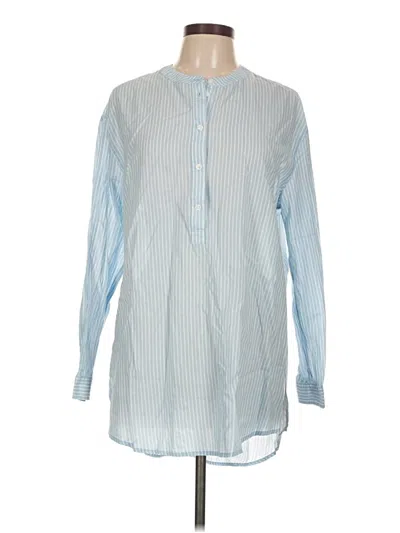 Pre-owned Southern Tide Long Sleeve Blouse In Blue