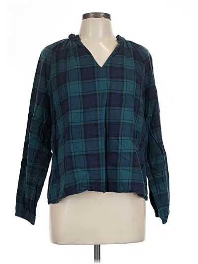 Pre-owned Southern Tide Long Sleeve Blouse In Teal