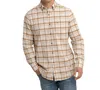 Southern Tide Long Sleeve Botany Bay Plaid Sport Shirt In Sand White In Multi
