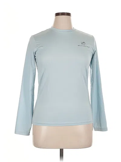 Pre-owned Southern Tide Long Sleeve Top Blue Mock Neckline Tops