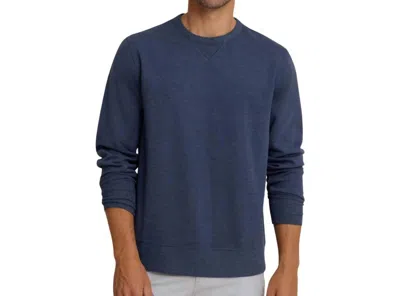 Southern Tide Lowland Luxe Textured Crew Pullover In Dark Navy In Blue