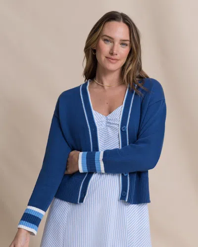 Southern Tide Lucille Cardigan Sweater In Nautical Blue