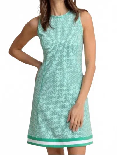 Southern Tide Lyllee Geo Printed Performance Dress In Simply Green In Multi