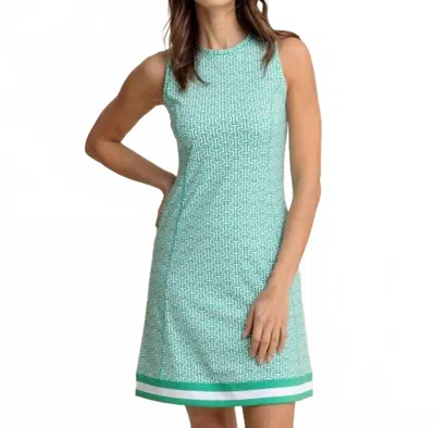 Southern Tide Lyllee St Geo Printed Performance Dress In Simply Green