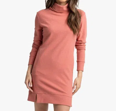 Southern Tide Lynn Mock Neck Dress In Heather Dusty Coral In Animal Print
