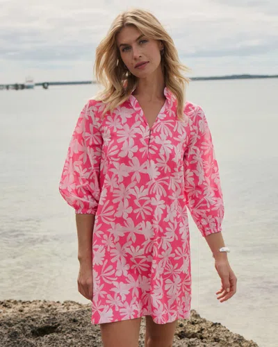 Southern Tide Mandy Bubble Sleeve Dress In Fandango Pink