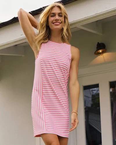 Southern Tide Marlee Stripe Dress In Sea Pink