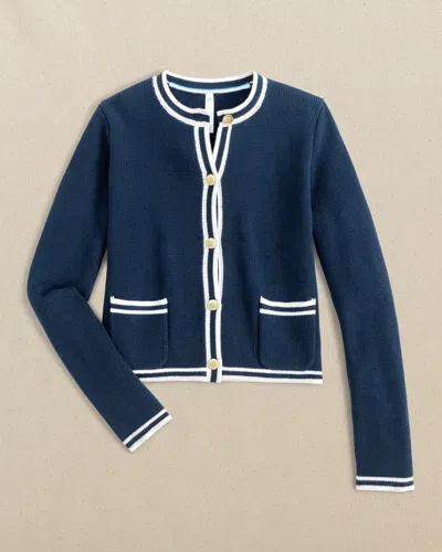 Southern Tide Marlene Button Front Cardigan In Dress Blue