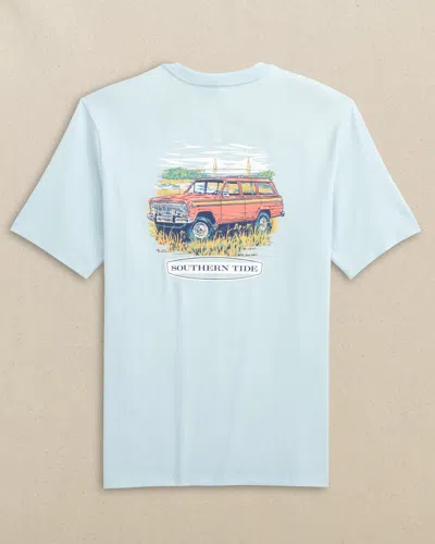 Southern Tide Marsh Wagon Short Sleeve T-shirt In Clear Day Blue