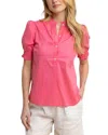 Southern Tide Meadow Lawn Blouse In Camelia Rose Pink In Multi