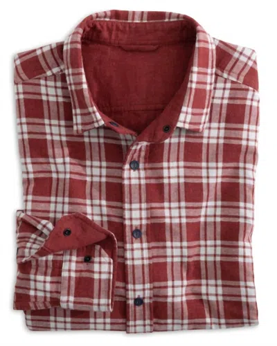 Southern Tide Melbourne Reversible Plaid Heather Sportshirt In Heather Tuscany Red In Multi
