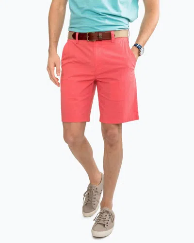 Southern Tide Men's 9in Heather T3 Gulf Short In Heather Rosewood Red In Pink