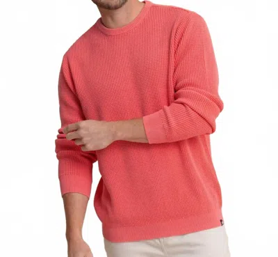 Southern Tide Men's Carrington Garment Dyed Crew Sweater In Snapper In Red