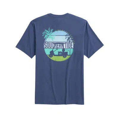 Southern Tide Men's Cruising To The Green Tee In Light Indigo In Blue