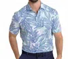 Southern Tide Driver Blue Palms Polo In Classic White In Blue