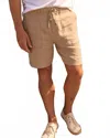 Southern Tide Men's Heritage Preserve Linen Short In Sandstone Khaki In Brown