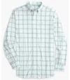 Southern Tide Men's Intercoastal West End Plaid Shirt In Platinum Grey In Green