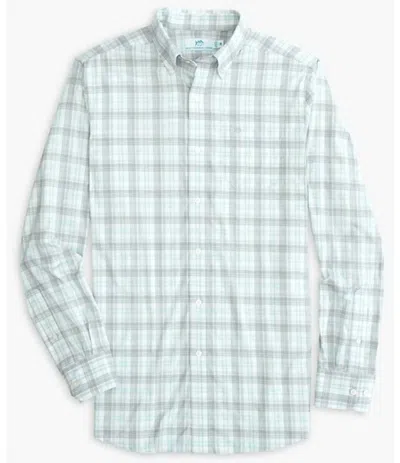 Southern Tide Men's Intercoastal West End Plaid Shirt In Platinum Grey In Green