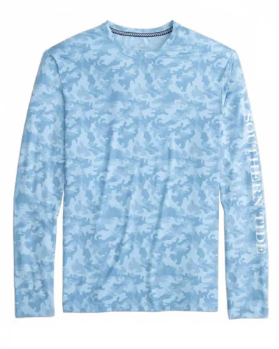Southern Tide Men's Island Camo Performance Tee In Clearwater Blue