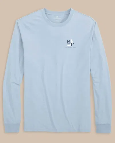 Southern Tide Men's Long Sleeve Southern Coastal Tee In Tsunami Grey In Multi
