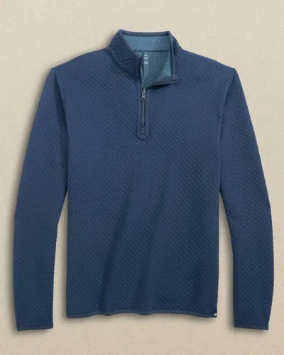 Southern Tide Men's Oak Island Reversible Quarter Zip Top In Dress Blue