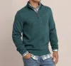 Southern Tide Men's Oakatie Quarter Zip Sweater In Heather Salt Meadow In Multi