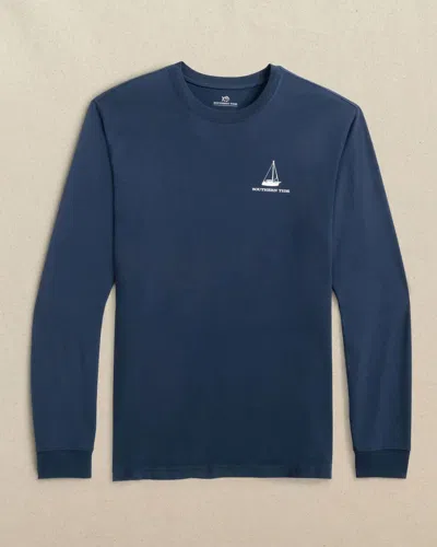 Southern Tide Men's Sailboat Lights Long Sleeve T-shirt In Dress Blue