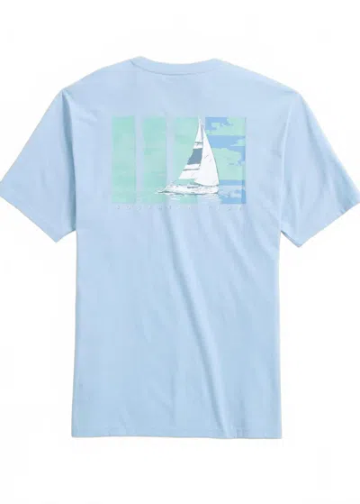 Southern Tide Men's Sails On The Sea Short Sleeve T-shirt In Cerulean In Blue