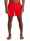Southern Tide Men's Shelter Cove Swim Trunk In Poppy Red In Red