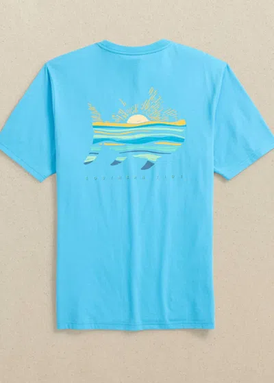 Southern Tide Men's Sunny Vibes Short Sleeve T-shirt In Aquarius In Blue