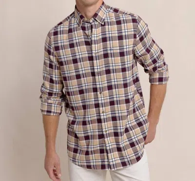 Southern Tide Men's Sweetgrass Plaid Beach Flannel Sport Shirt In Merlot In Red